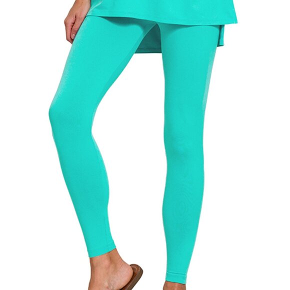 V‑Neck Short-Sleeve Loungewear Leggings Set-Buttery Soft Brushed DTY Microfiber - Picture 4 of 4